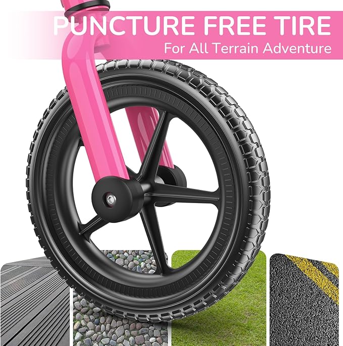 Umatoll Toddler Balance Bike 2 Year Old, Kids Bike Toy for 18 Months to 5 Years Old, Tool-Free Adjustment, Birthday Gifts for 2-3 Boys Girls, No Pedal