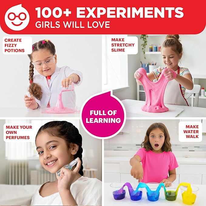 Doctor Jupiter Girls' First Science Kit for Kids Ages 4-5-6-7-8 | Christmas, Birthday Gift Ideas for 4+ Year Old Girls | STEM Toy Kit with 100+ Experiments | Learning & Educational Projects
