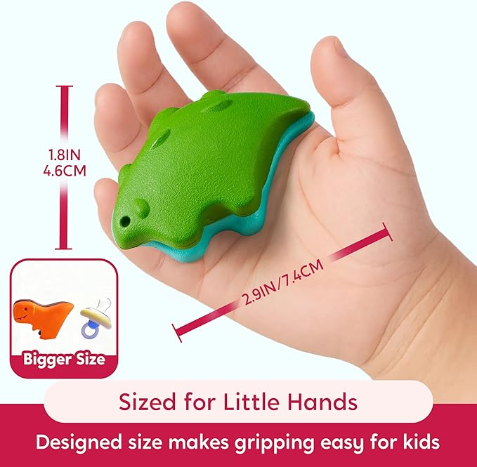 SYNCFUN 100% Pure Large Beeswax Crayons, Bath Crayons Bath Toy for Kids, Easy to Hold & Mold Free Bathtub Toys for Shower, Toddler Art Supplies, Gift for Christmas (Dinosaur Theme, 12 Colors)