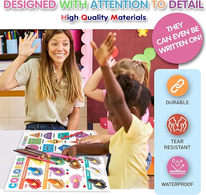 DeeDee's Workshop 16 Spanish Classroom Posters - Spanish Learning for Kids, Abecedario para Niños en Español, Days of the Week & Calendar