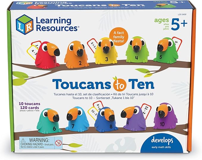 Learning Resources Toucans to 10 Sorting Set, Counting & Sorting, Early Math Skills Toy, Ages 5+, Multicolor