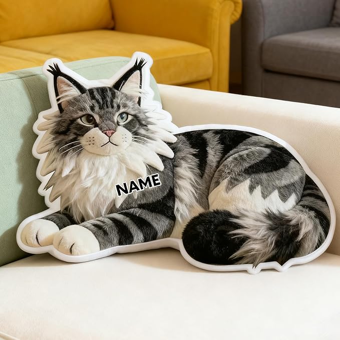 Custom Pet Shaped Pillow Cute Personalized Name Plush Doll, Double-Sided Construction Engineering Vehicle Pillow for Kids, Birthday Gifts for Boys and Girls Sofa Decorative Pillows 8-32in