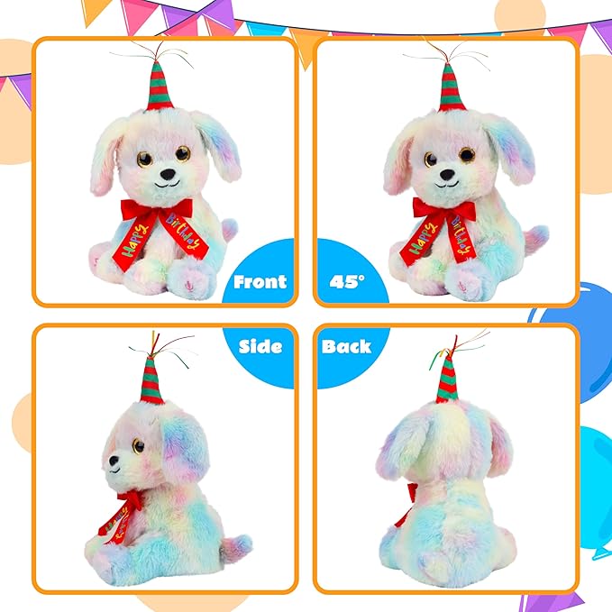 Cuteoy Musical Birthday Dog Repeat What You Say Interactive Animated Stuffed Animal Shaking Singing Dancing Turning Circle Puppy Plush Toy Electric Plushies Gifts for Kids Girls Boys Birthday