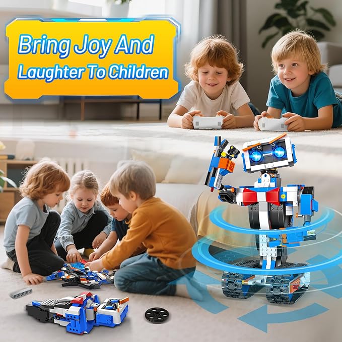 okk Robot Building Toys for Boys, STEM Projects for Kids Ages 8-12, Remote & APP Controlled Engineering Learning Educational Coding DIY Building Kit Rechargeable Robot Toy Gifts for Girls