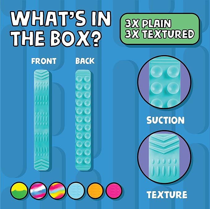 BUNMO Stocking Stuffers for Kids - Stretchy Sensory Strings - Sensory Toys for Kids - Toddler Stocking Stuffers - Hours of Fun - Sensorial Suction - 6 Pack