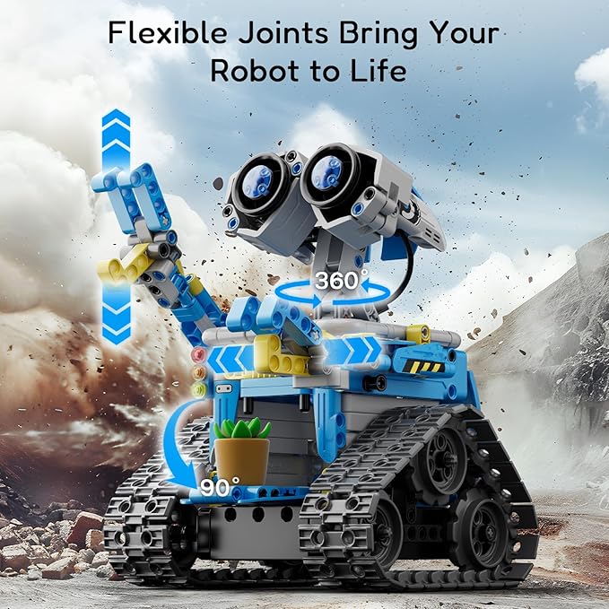 Robot Building Kit with Remote Control STEM Gifts for Kids Boys Ages 8-14, Technic Coding Robotic Toys for Teen‘s Birthday, Build 5in1 Models with 488 Pieces