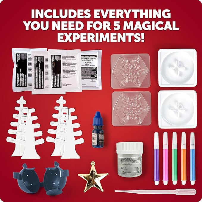Blue Marble Santa's Christmas Science Workshop - Holiday STEM Kit for Kids with 5 Magical Experiments & 20 Bonus Activities, Educational Science Kit, for Kids Age 8 and Up