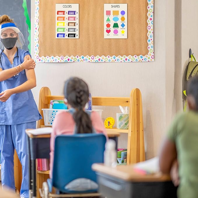 Wentipo Educational Toddler Learning Posters, Nursery Color Poster for Kids for Playroom Wall Art,Preschool Shapes Colors Chart for Classroom & Homeschool 12x18inch Unframed