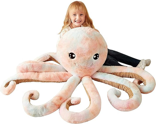 IKASA Giant Octopus Stuffed Animal Jumbo Plush Toy,30" Soft Toys Large Cute Huge Kawaii Fluffy Big Size Fat Oversized Plushie,Gifts for Kids