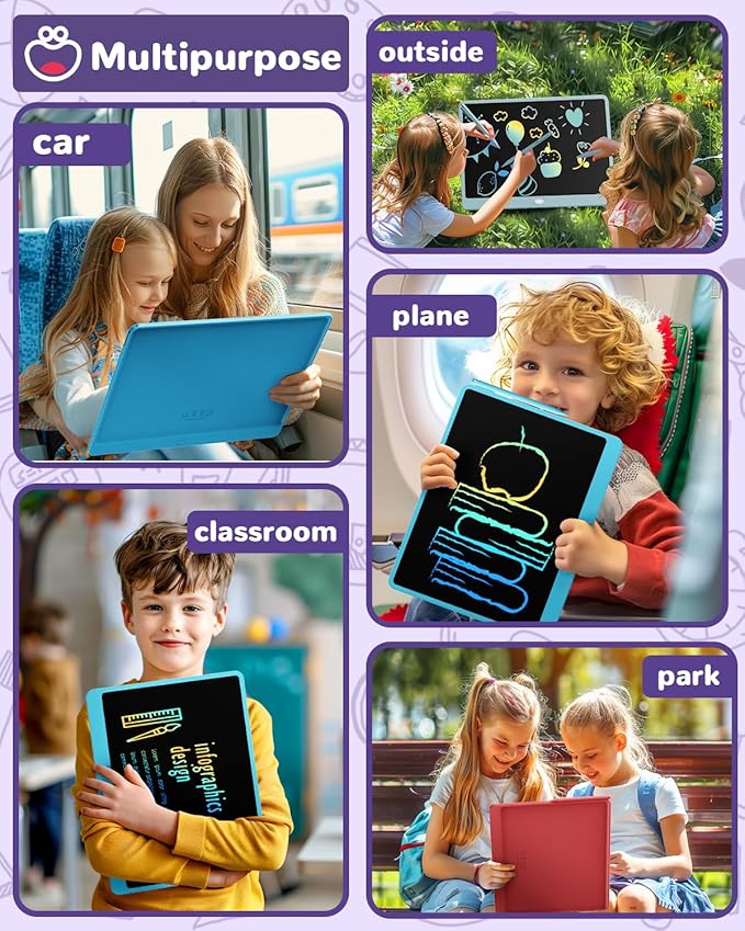 ORSEN LCD Writing Tablet 16 inch - Kids Doodle Board Colorful Drawing Pad Toys for Ages 3-12 Girls Boys Toddler Birthday Gifts, Blue