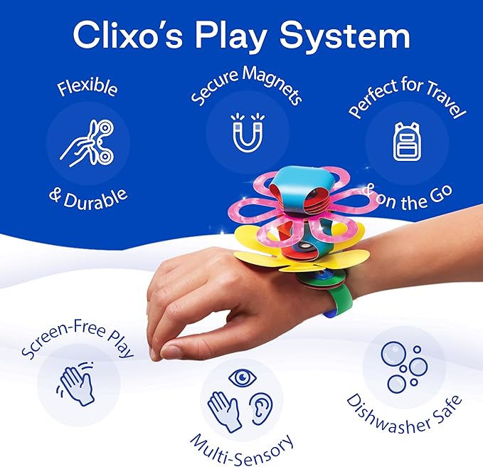 Clixo Friendship Pack – 150-Piece Flexible Magnetic Building Toy for Creative Family Play | STEAM Learning, Open-Ended Play. Perfect for Collaborative Fun, Travel, and Educational Bonding. Ages 4+