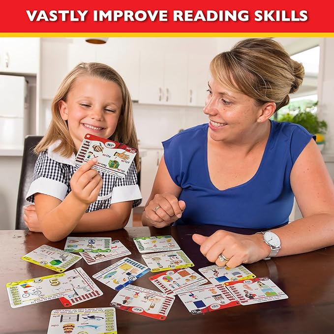 Phonics Flash Cards with Proven Spaced Repetition Learning System - Learn to Read in 20 Phonic Stages - Digraphs CVC Blends Long Vowel Sounds Phonics Games for Kids Ages 4-8 Kindergarten 1st 2nd Grade