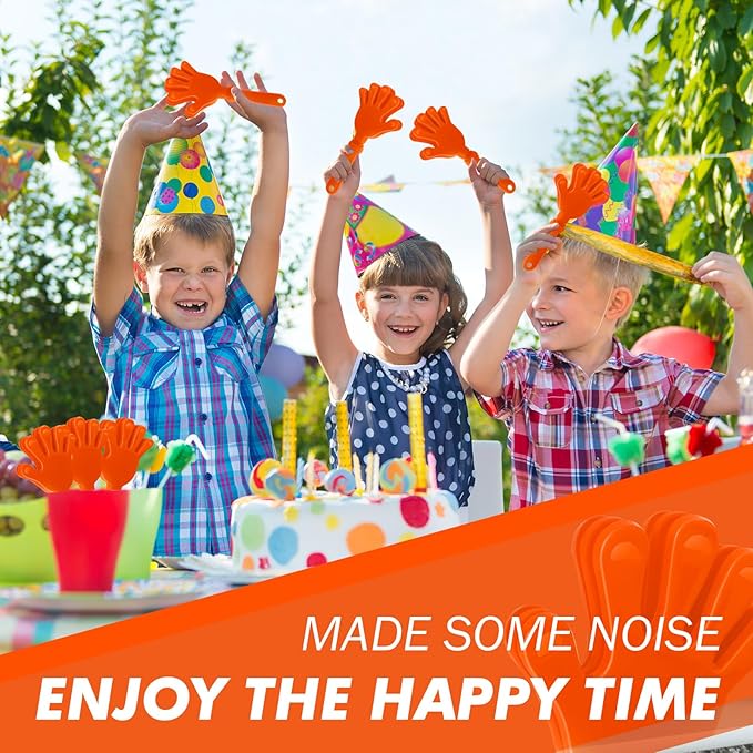 36 Pcs Hand Clappers Noisemakers 7.5 Inch Clappers Noisemakers Plastic Hand Clappers for Birthdays Game Football Sporting Events Cheers Supplies Dance Basketball Football Noisemakers（Orange）