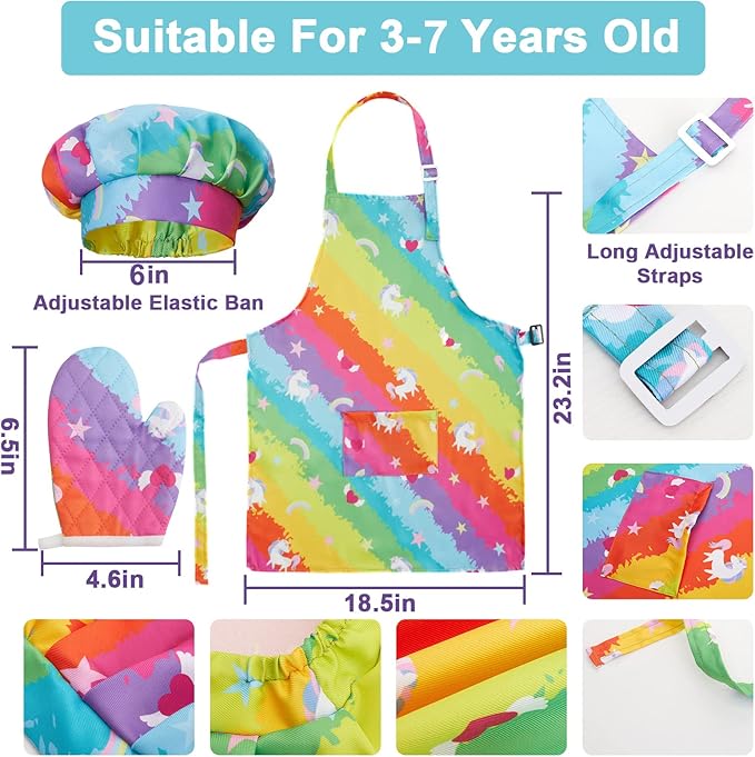 42 Piece Kids Real Cooking Set, Kids Knife Set, Baking Kit, Cookware, Play Pots and Pans, Mini Stainless Steel Pretend Play Cooking Toys, Apron and Chef Hat for Girls, Sensory Toys