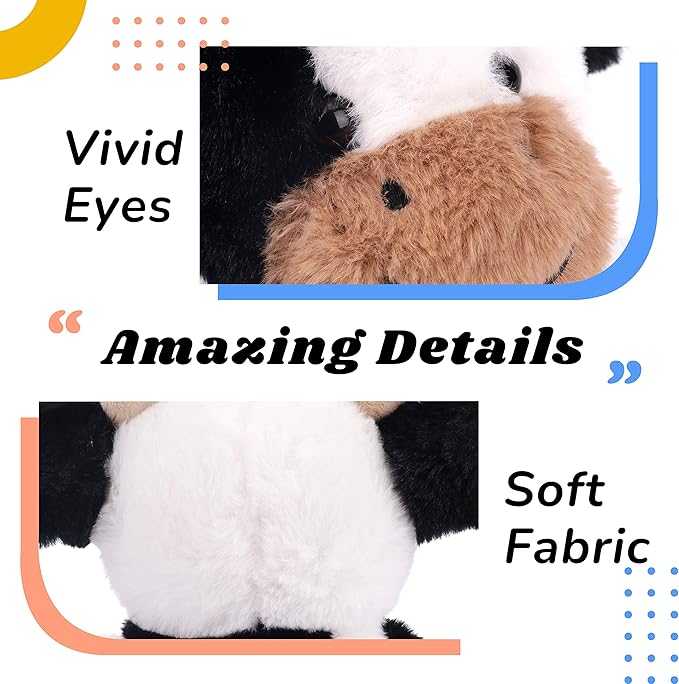 Hopearl Talking Cow Repeats What You Say Shaking Head Electric Interactive Animated Toy Speaking Plush Buddy Birthday Festival for Toddlers, 7''