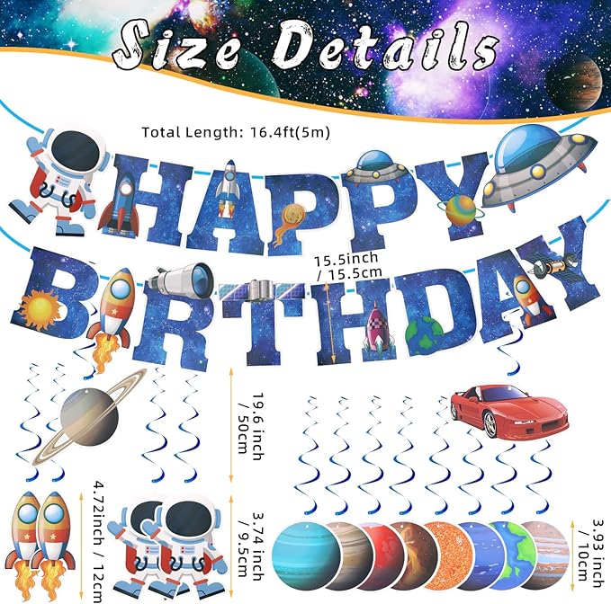 Planet Paper Lanterns, Planet Lanterns, 47 Pcs Paper Lanterns Party Decorations, Space Paper Lanterns for Kids Space Theme Party, Birthday Room Decorations