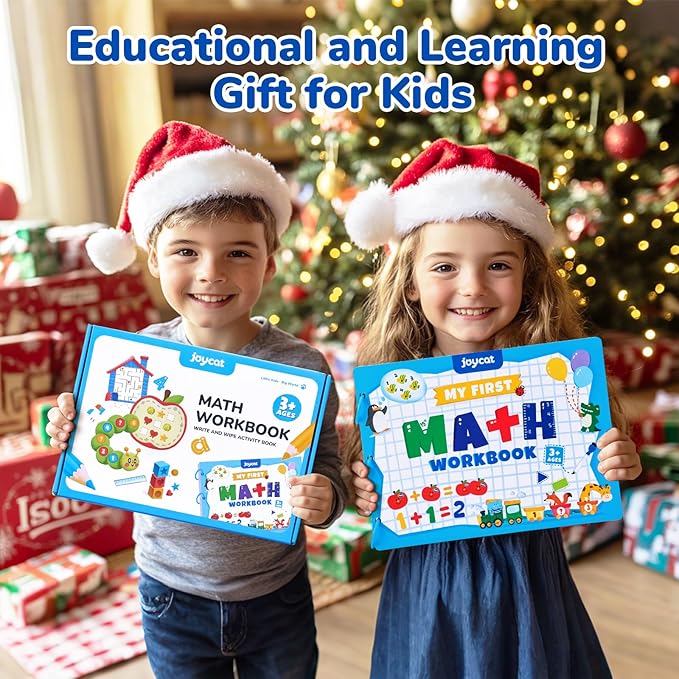 JoyCat Math Game Book - Preschool Learning Activity for Kids Ages 3-5, Number Tracing Workbooks, Math Learning Tools, Travel Cars Activities, Educational Gift Toys for Girls and Boys Ages 4-8