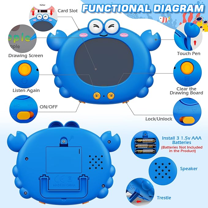 Talking Flash Cards,Kids Toddler Flash Cards with 224 Pages,Writing, Drawing,and Math,Autism Sensory Toys,Speech Therapy Toys,Learning Educational Toys Gifts for Age 2 3 4 5 Years Old Boys and Girls