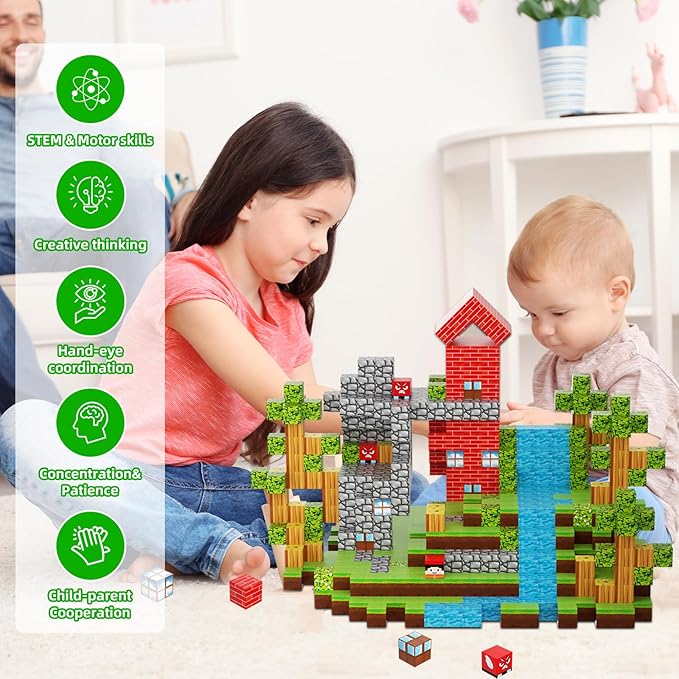 Magnetic Building Blocks STEM Toys for Kids Ages 3-12 – 120 PCS Educational Construction Set with Storage Bag, Safe & Durable Learning Toys for Toddlers Children Boys Girls