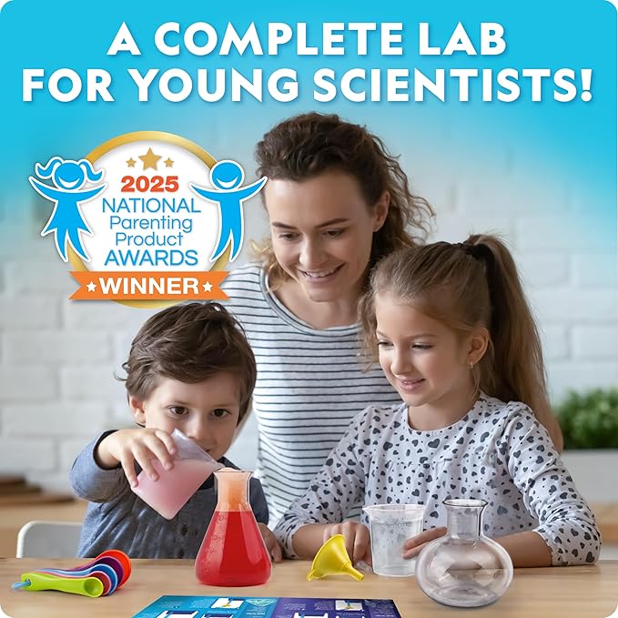 National Geographic Junior Chemistry Set - Complete Early Learning Lab Kit with 50 Science Experiments for Kids and 20+ Lab Tools, Chemistry Set, Science Experiments for Kids 4-6