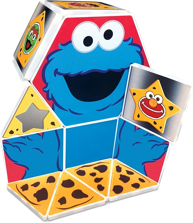 CreateOn Sesame Street Cookie Monster’s Shapes Magnetic Playset, Magnetic Building Toys, STEM & Montessori Educational Toys for Ages 3+, 17 Pieces