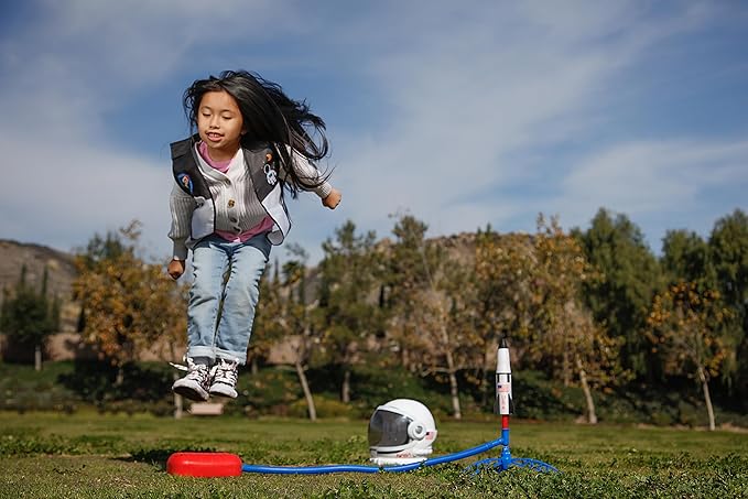 Stomp Rocket Space Collection Rocket Launcher for Kids, 3 NASA Rockets - Backyard & Outdoor Fun Toy Gift for Boys & Girls - STEM Soft Foam Blaster Set Soars Up to 100 Feet - Ages 5 & Up