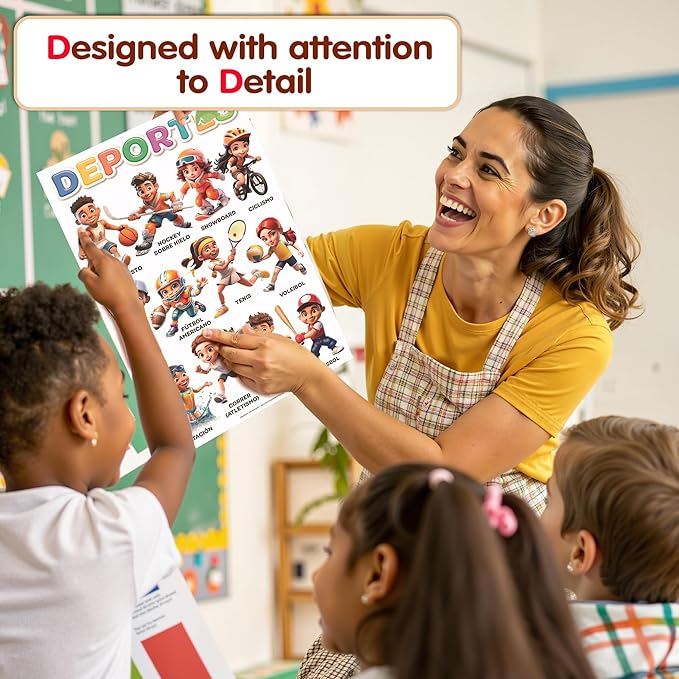 DeeDee's Workshop 16 Spanish Classroom Posters vol. 2, Spanish Learning for Kids, Spanish Classroom Decorations