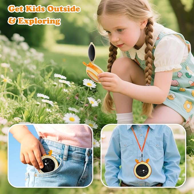 Kids Microscope Camera Gifts and Toys for 4-12 Year Old Boys Girls, Microscope for Kids 2" IPS HD Screen Microscopes Camera, Pocket Microscope Toy Christmas Birthday Science Kits Gift for Ages 3-8