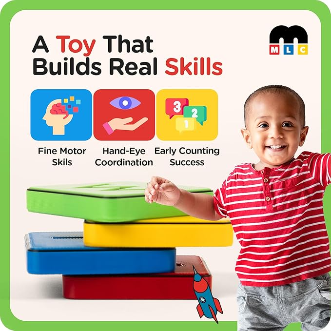 Learn Your Numbers! Self-Correcting Magnetic Tiles - Educational Toy Set for Counting, Number Sense and Word Recognition – Fun and Engaging Number Puzzle for Essential Skill Development