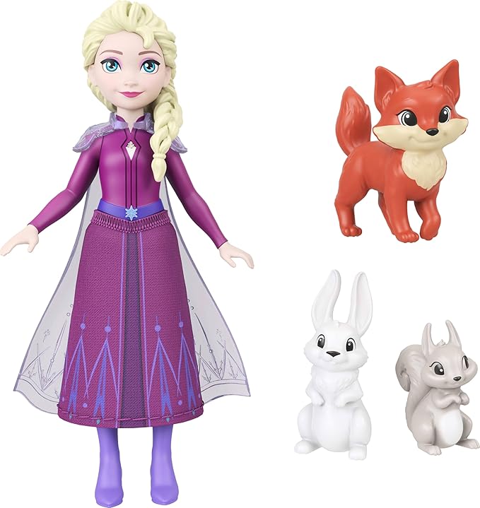 Mattel Disney Frozen Elsa Small Doll Playset w/ 10 Play Areas, 3 Animal Friends & 8 Accy, Storytime Stackers, Inspired by Animals of Arendelle