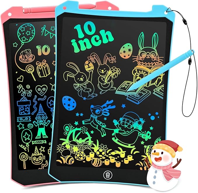 EooCoo Toddler Toys, LCD Writing Tablet for Kids 2 Pack, Kids Stocking Stuffers, Toddler Travel Essentials Drawing Pad, No Mess Coloring Books, Road Trip Activities, Age 3-5 Boy Girl Gifts - 10 Inch