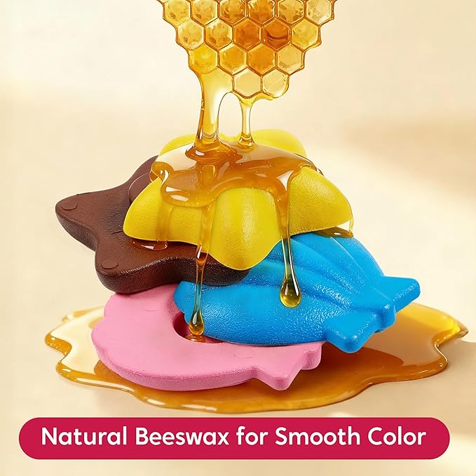 SYNCFUN 100% Pure Large Beeswax Crayons, Bath Crayons Bath Toy for Kids, Easy to Hold & Mold Free Bathtub Toys for Shower, Toddler Art Supplies, Gift for Christmas (Ocean Theme, 12 Colors)