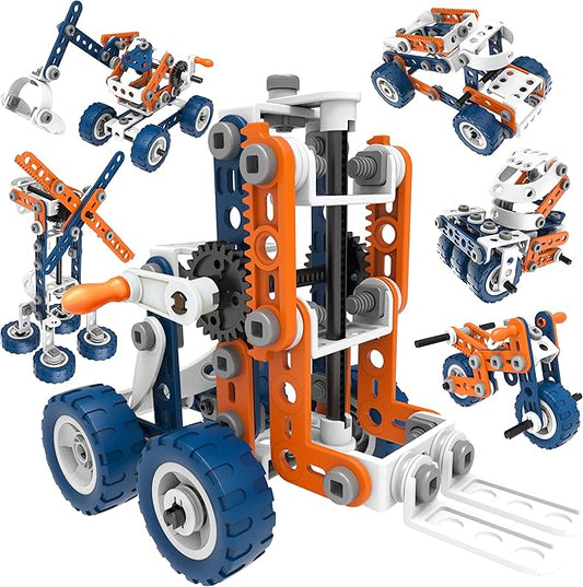 MOBIUS Toys 12-in-1 STEM Construction Kit - 152-Piece Building Set for Kids Ages 4-12 - Educational Engineering Toy for Boys & Girls to Build Cars, Trucks, Motorcycles & More, Creative Learning Gift