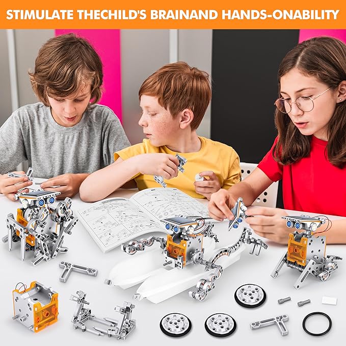 STEM 13-in-1 Education Solar Power Robots Toys for Boys Age 8+, Educational Toy DIY Science Kits for Kids, Building Experiment Robotics Set Birthday Gifts for 8+ Years Old Boys and Girls