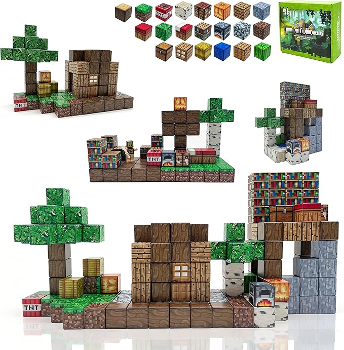 200PCS Magnetic Blocks, 1in Magnetic Building Blocks Cubes for Kids, Stacking Magnets Tiles, School STEM Montessori Stacking Toy, Christmas Birthday Gifts for Boys and Girls Age 3+ Years Old