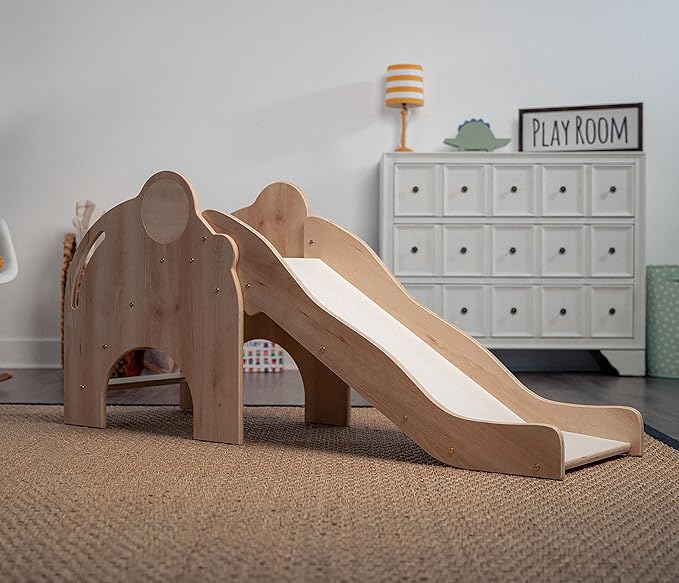 Avenlur Nima Indoor Slide - Elephant Shape Montessori Waldorf Style - Safe, Sturdy, and Reliable - Perfect Indoor Play Space for Developing Motor Skills and Balance in Toddlers and Kids Ages 1 to 5yrs