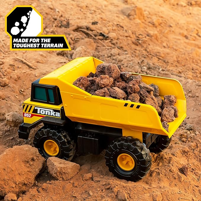 Tonka Steel Classics Mighty Dump Truck - Made with Steel & Sturdy Plastic, Yellow Toy Construction Truck, Boys and Girls, Kids, Toddlers, Ages 3+