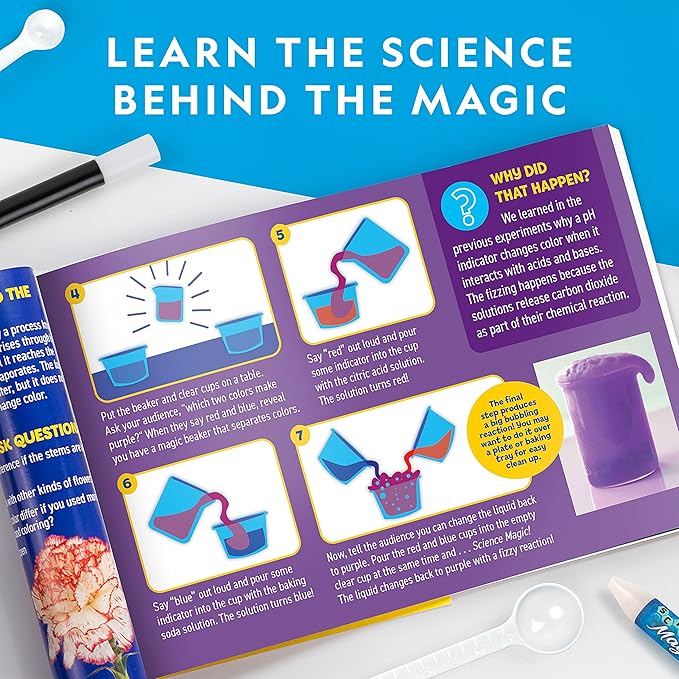 National Geographic Magic Chemistry Set – Science Kit for Kids with 10 Amazing Magic Tricks, STEM Projects and Science Experiments, Science Toys, Great Gift for Boys and Girls 8-12
