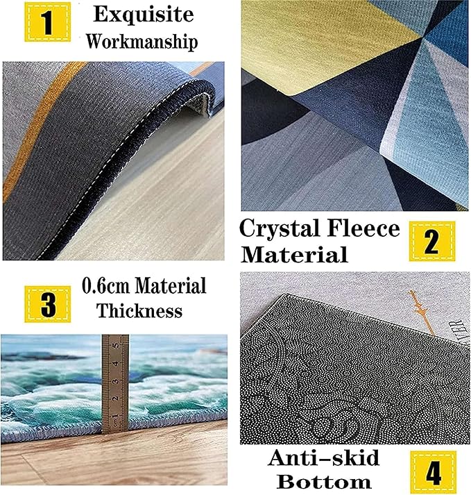 Round Kids Area Rug,4ft,ABC Letters and Numbers Early Learning Rug, Colorful Windmill Kite Design Non-Slip Rug for Classroom Playroom, Boys Girls Bedroom Decoration