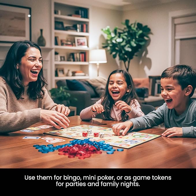 Juvale Plastic Counting Chips for Kids Math, Bingo & Poker Games, 500 Pack – 1 Inch Red and Blue Two-Color Counters for Classroom Learning, Sorting, Probability, Math Manipulatives & Game Tokens