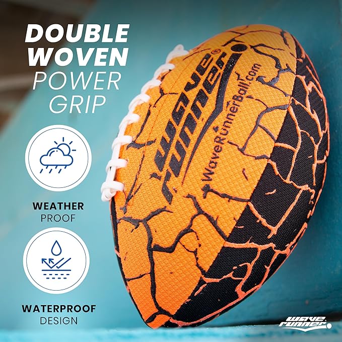 Wave Runner Grip It, Size 9.25in - Water Football, Beach Toys, Kids Outdoor Games for Summer | Pool Toys Football - Special Grip Pattern, Double Laced, Lightweight, All Weather Fun Water Toy