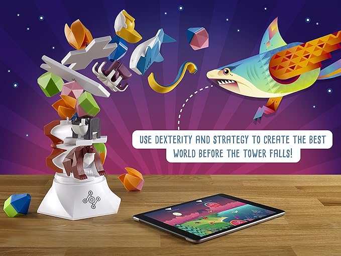 Beasts of Balance - A Digital Tabletop Hybrid Family Stacking Game For Ages 7+ (BOB-COR-WW-1/GEN)Plinth included