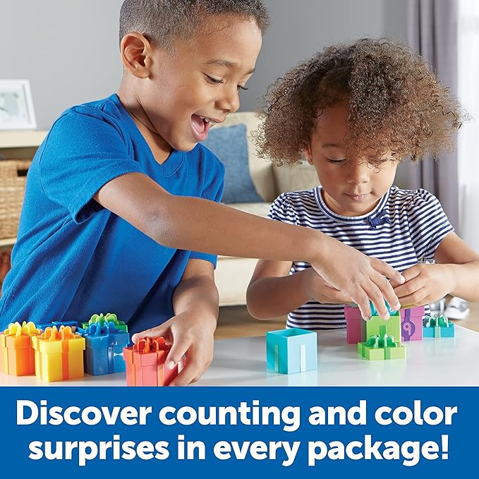 Learning Resources Counting Surprise Party - Toddler Montessori Toys, Stacking Preschool Activities, Matching Color Game, Homeschool, Fine Motor Skills, Gifts For Boys And Girls, Manipulatives
