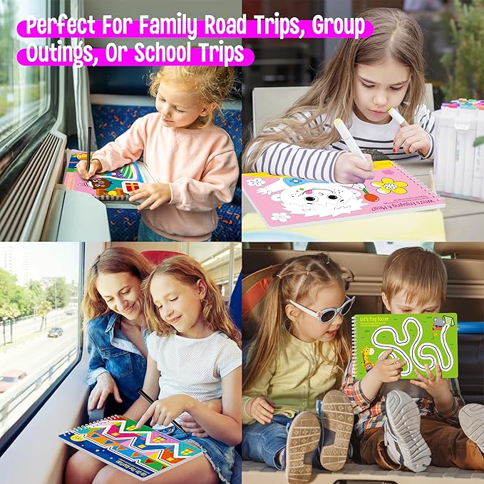Tracing & Pen Control Pad for Kids, 30 Pages Reusable & Erasable Handwriting & Drawing Practices, Alphabet ABC and Number 123 Tracing Workbook Educational Montessori Tool for Autism, Toddlers 3-5