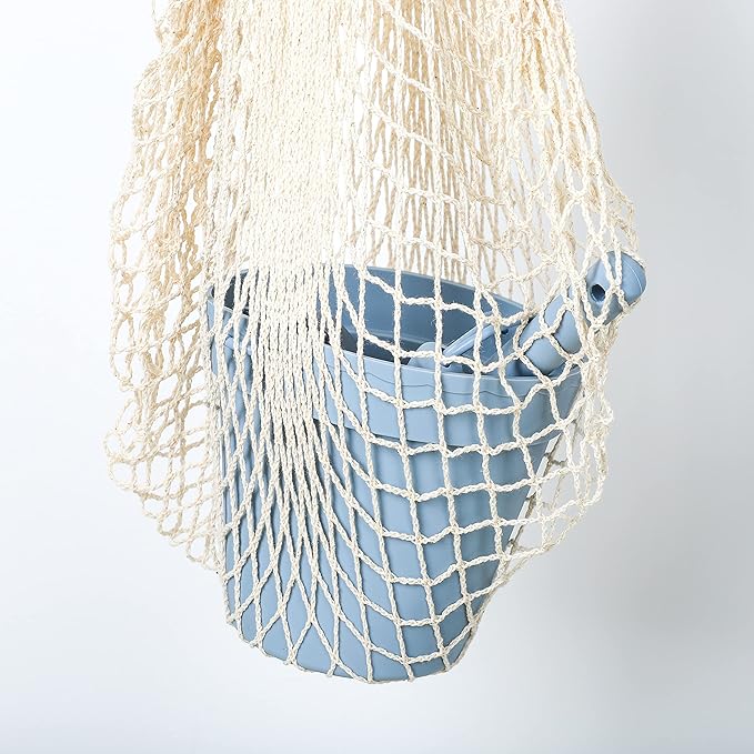 BLUE GINKGO Modern Baby Sand Toys | Travel Friendly | Silicone Bucket, Shovel, 4 Molds, Beach Bag for Toddlers, Kids - Blue