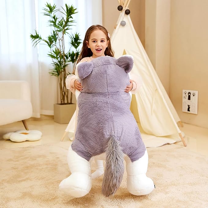 IKASA Giant Wolf Stuffed Animal Plush Toy, 30" Large Jumbo Plushie Toys for Kids Girls Boys