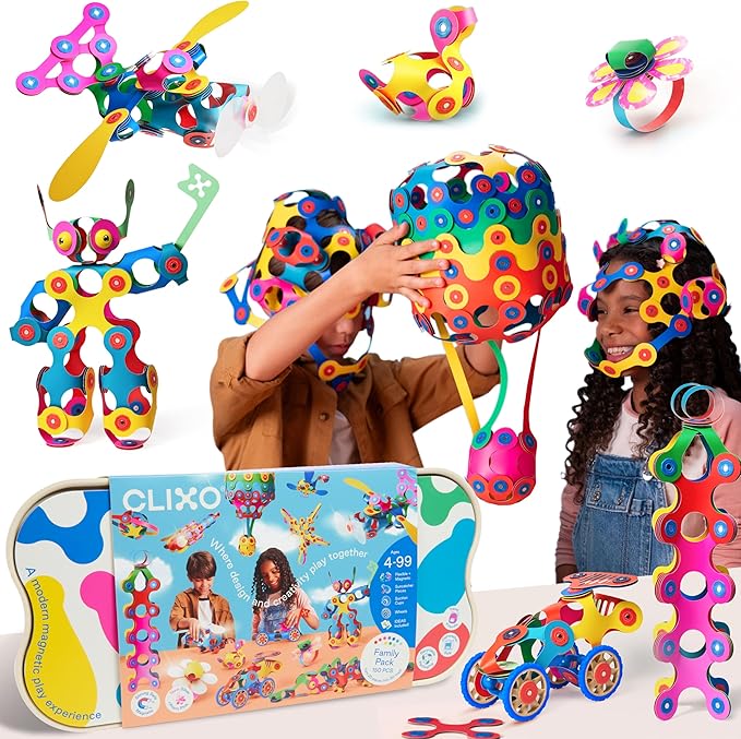 Clixo Friendship Pack – 150-Piece Flexible Magnetic Building Toy for Creative Family Play | STEAM Learning, Open-Ended Play. Perfect for Collaborative Fun, Travel, and Educational Bonding. Ages 4+