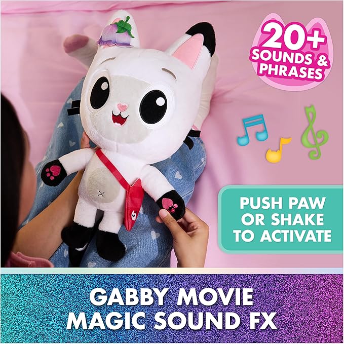 Gabby's Dollhouse: The Movie, Meow-Mazing Interactive Pandy Paws Plush Toy with 3 Accessories & Removable Bag, Kids Toys for Girls & Boys Ages 3 and Up