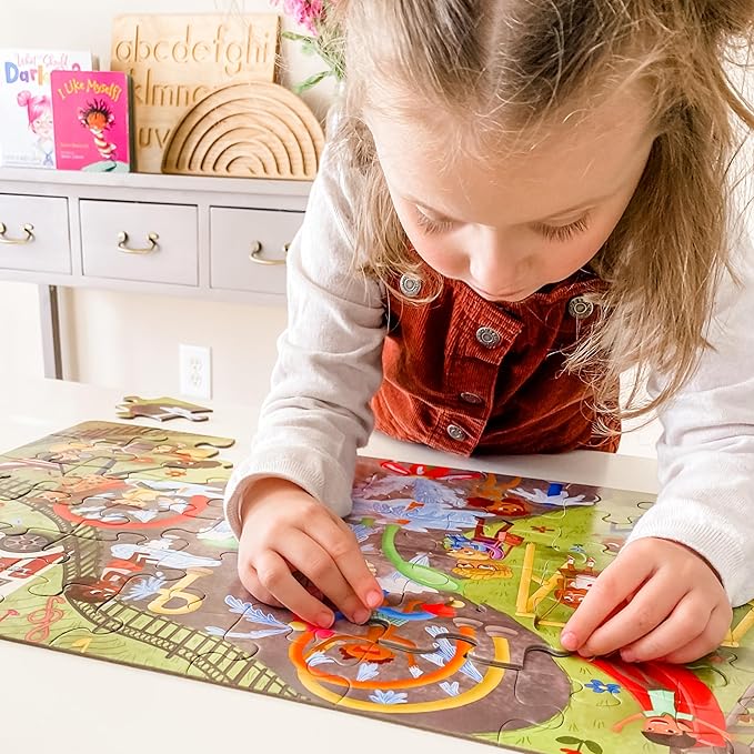 Upbounders Little Likes Kids - Splash Park Jumbo Puzzle, 48 Pieces, Beginner Jigsaw Floor Puzzle with Multicultural Family Children Preschoolers at Play, Age 4-8