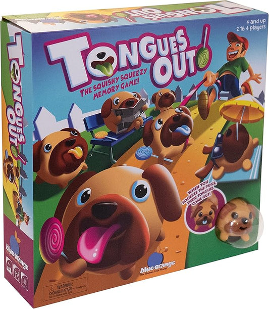 Tongues Out! The Squishy, Squeezy Preschool and Children Game - Educational Puppy Fidget Memory Color Matching Fun by Blue Orange Games - 2-4 Players for Ages 4+